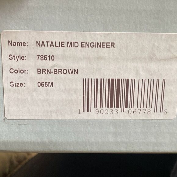 Frye Women's Natalie Mid Engineer Suede Boots Brown Size 5.5B NWT - Picture 4 of 5